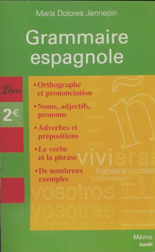 Grammaire espagnole - Maria Dolores Jennepin -  Librio - Livre