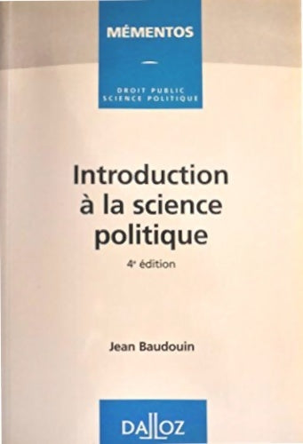 Livrenpoche : Introduction à la science politique - Jean Baudouin - Livre