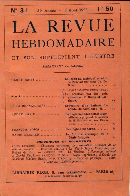 Livrenpoche : La revue hebdomadaire 32e année n°31 - Collectif - Livre