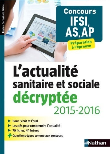 Livrenpoche : L'actualité sanitaire et sociale décryptée 2015/2016 - Isabelle Pichon - Livre