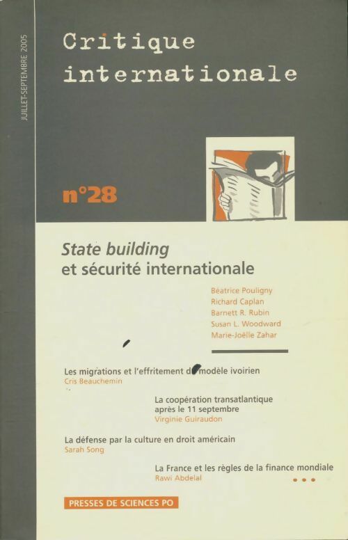 Livrenpoche : Critique internationale n°28 juillet-septembre 2005 - Collectif - Livre