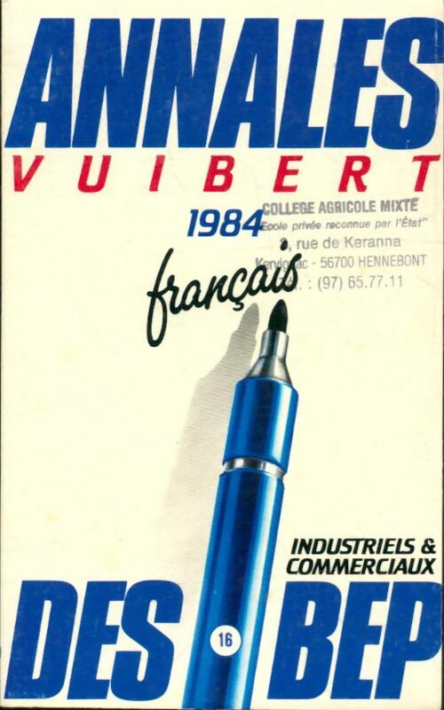 Français BEP 1984 - Collectif -  Annales Vuibert - Livre