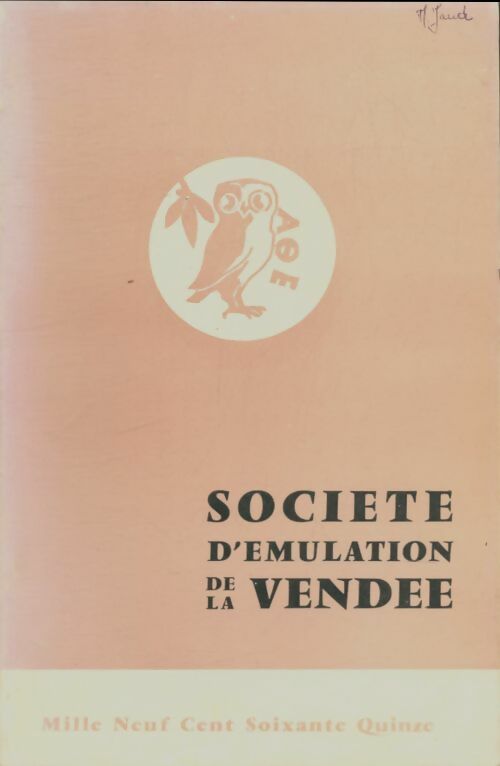 Société d'émulation de la Vendée 1975 - Collectif -  Société d'émulation de la Vendée - Livre