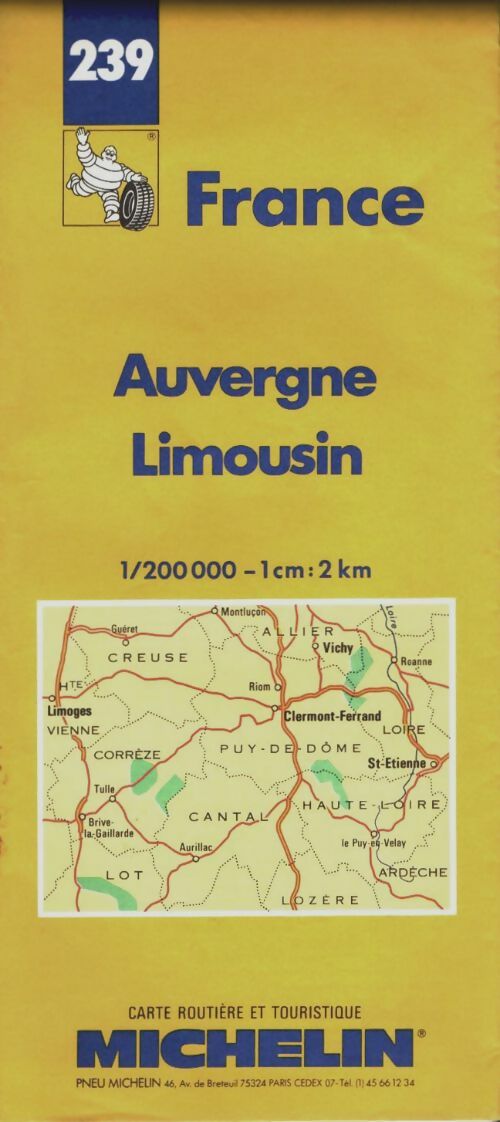 Livrenpoche : Carte routière : Auvergne - Limousin n°239 - Cartes Regional Michelin - Livre