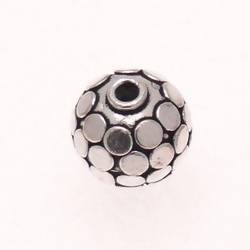 Perle métal boule à facettes 13mm couleur argent (x 1)